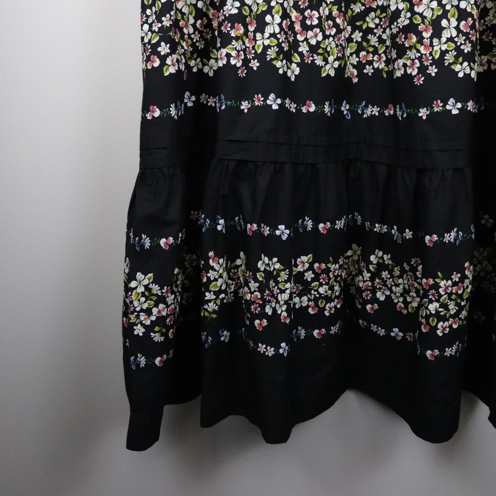 Anthropologie Somerset Maxi Dress Black Floral 3X Tiered Smocked - Picture 8 of 12
